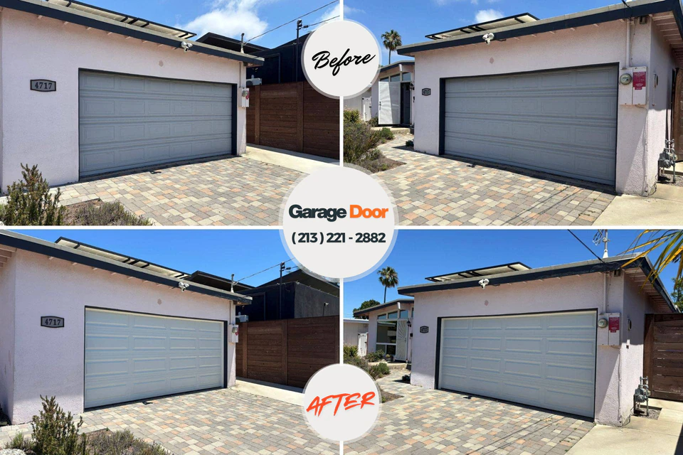 Before and after: garage door repair Kaser, NY
